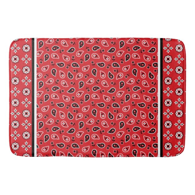 Red Bandana Boho Prints Badrumsmatta (Framsidan)