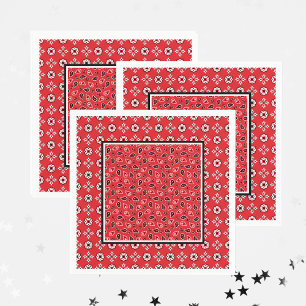 Red Bandana Boho Prints Pappersservett