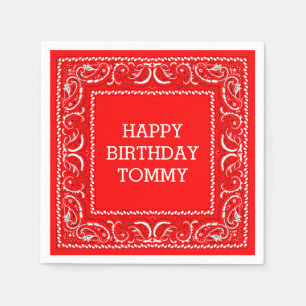 Red Bandana   Cocktail Napkin Pappersservett