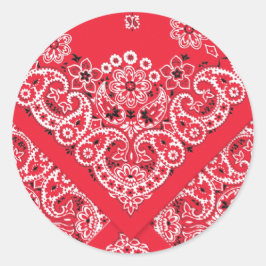 Red Bandana Design Classic Round Sticker Runt Klistermärke