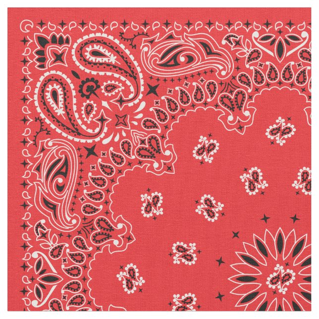 Red Bandana Fabric Tyg (Närbild)