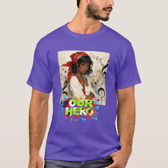 Red Bandana Girl Music Concert Our Hero T Shirt (Framsida)