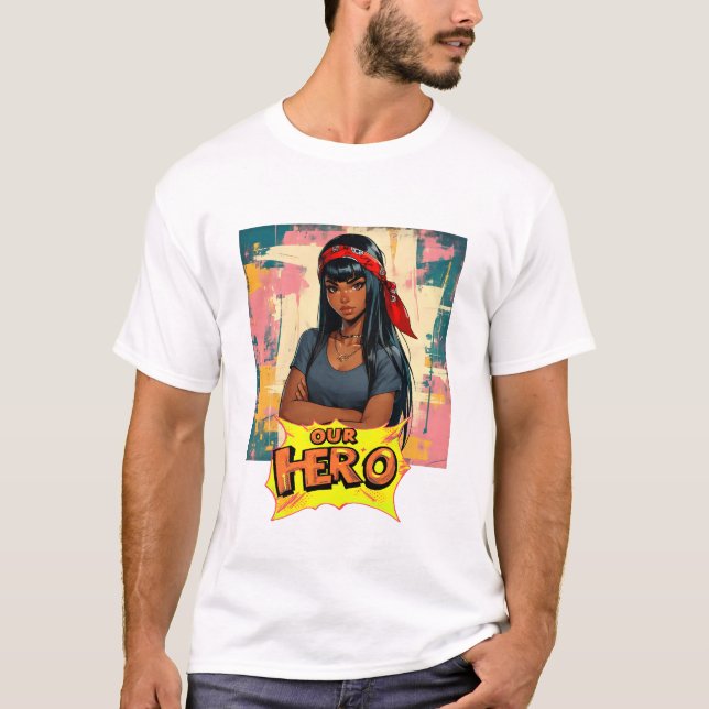 Red Bandana Girl Music Concert Our Hero T Shirt (Framsida)