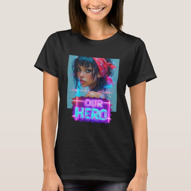 Red Bandana Girl Our Hero Music Concert T Shirt (Framsida)