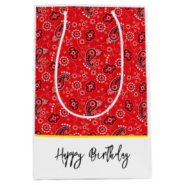 Red Bandana Gult Grattis på födelsedagen Text West