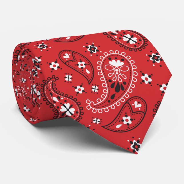 Red Bandana HandkerChief Paisley Slips (Rullad)