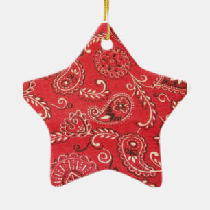 Red Bandana Julgransprydnad Keramik