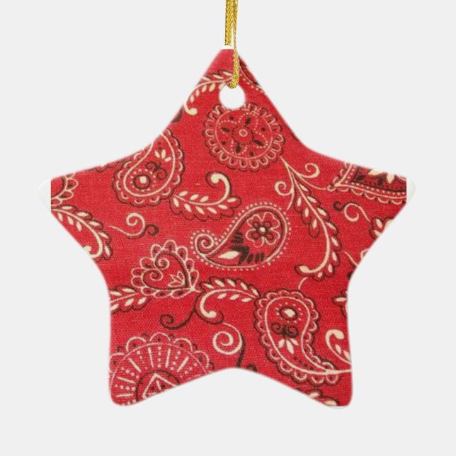 Red Bandana Julgransprydnad Keramik (Baksidan)
