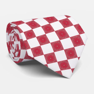 Red Bandana och White Block Print Slips