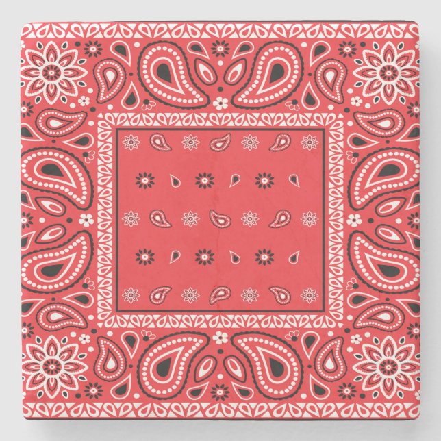 Red bandana paisley bandanas land rap hip hop f stenunderlägg (Framsidan)