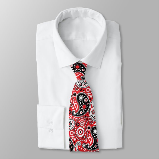 Red Bandana Paisley Elegant Land Westernare Slips (Bunden)