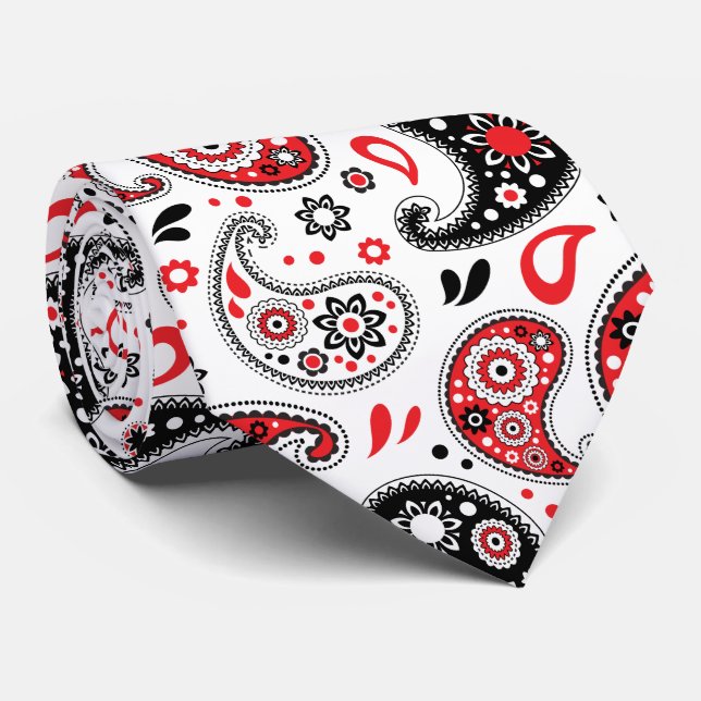 Red Bandana Paisley Land Westernare jul Slips (Rullad)