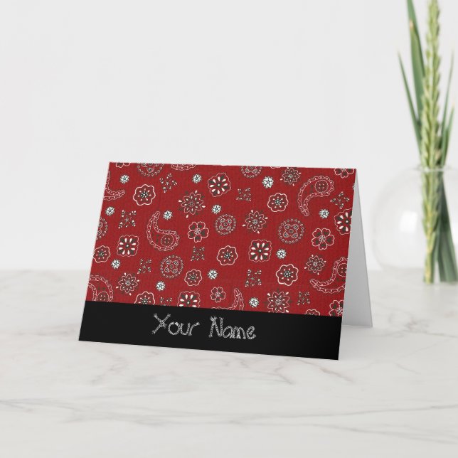 Red Bandana Personlig Greeting Card Kort (Framsida)