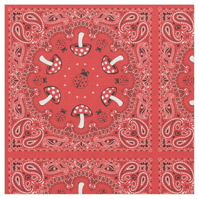 Red Bandana Tyg (Närbild)