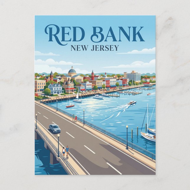 Red Bank New Jersey Vykort (Framsida)