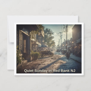 Red Bank NJ Quiet Söndag Scene 1920-talet Vykort