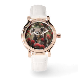 Red Banksia Träd with Koala Bear Armbandsur