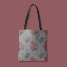 Red Banksia Watercolor - Australian Native Flower Tygkasse