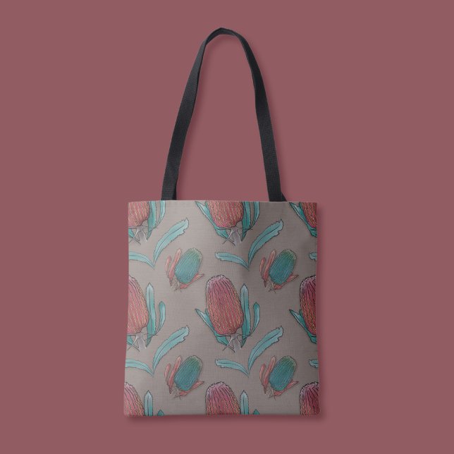 Red Banksia Watercolor - Australian Native Flower Tygkasse (Skapare uppladdad)