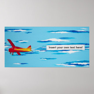 Red Banner Flygplan Poster