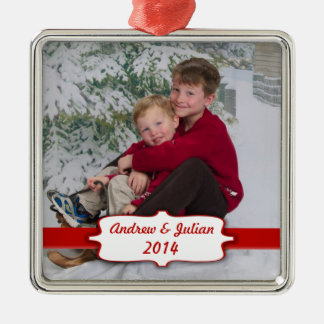 Red Banner Photo Ornament