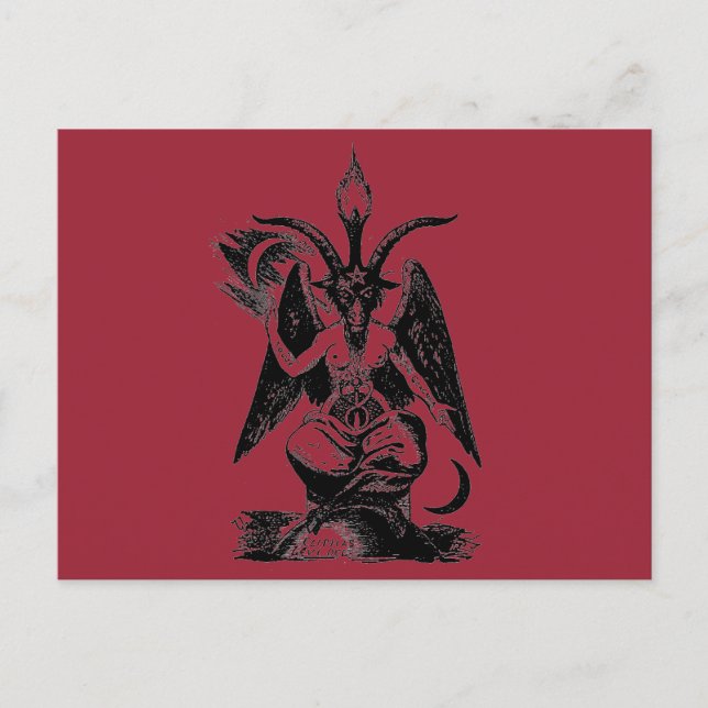 RED BAPHOMET POSTCARD VYKORT (Framsida)
