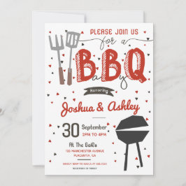 Red Barbecue Baby dusch BaByQ BBQ Inbjudningar