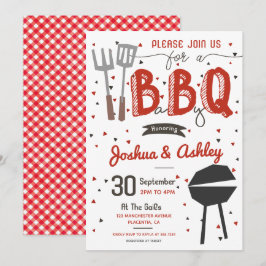 Red Barbecue Baby dusch BaByQ BBQ Inbjudningar