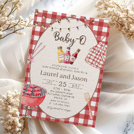 Red Barbecue Baby-Q Baby Shower-inbjudan Inbjudningar