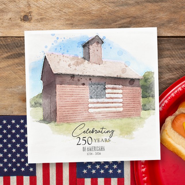 Red Barn 250 Years Americana 4:e juli Party Pappersservett (Skapare uppladdad)