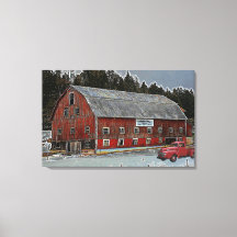 Red Barn and Lastbil Heritage Farm Dairy Canvas
