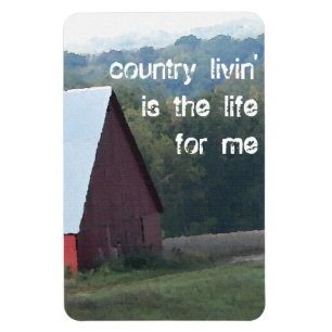 Red Barn Autumn Träd Magnet