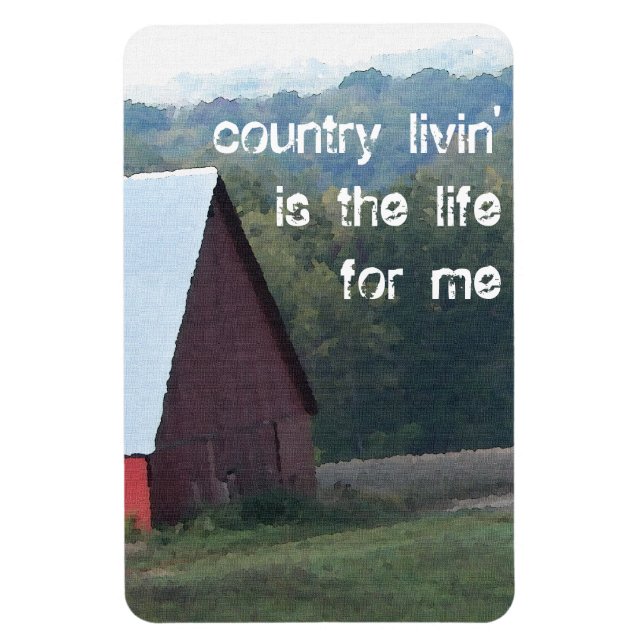 Red Barn Autumn Träd Magnet (Vertikal)