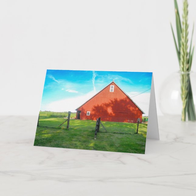 RED BARN BLANK GREETING CARDS HELGKORT (Framsida)