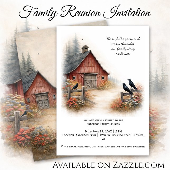 Red Barn Crows Farm Family Reunion | Inbjudningar (Skapare uppladdad)