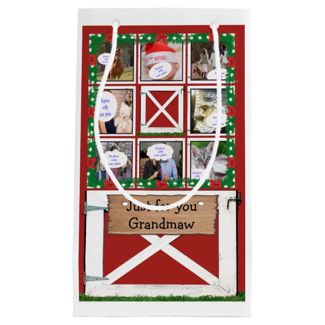 Red Barn Door Anpassningsbar 8 eller 16 Photo Gift (Framsidan)