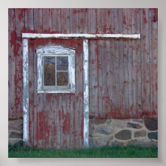 Red Barn Door Poster