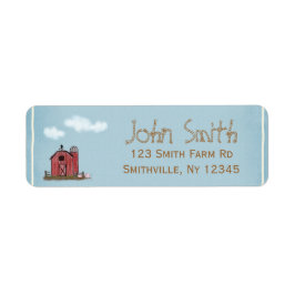 Red Barn Farm-adressetikett Returadress Etikett