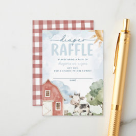 Red Barn Farm Animal Baby Shower Raffle Tilläggskort