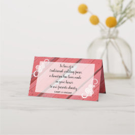Red Barn Flowers Wood Bröllop Charity Favors Placeringskort
