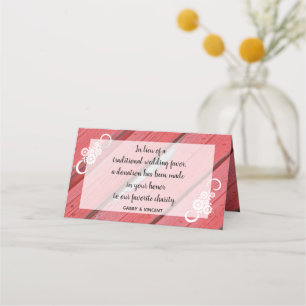 Red Barn Flowers Wood Bröllop Charity Favors Placeringskort