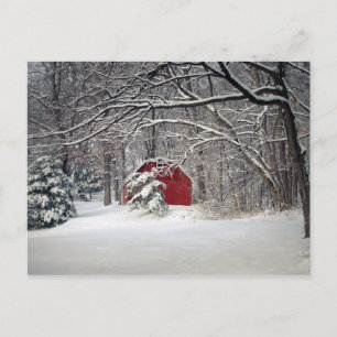 Red Barn i Snö 2011 Vykort