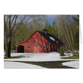Red Barn In Winter Hälsningskort