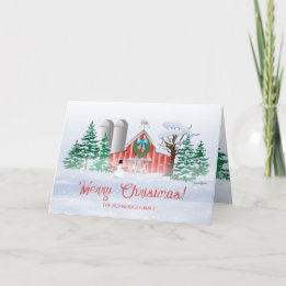 Red Barn-julfransen Snögubbe Helgkort