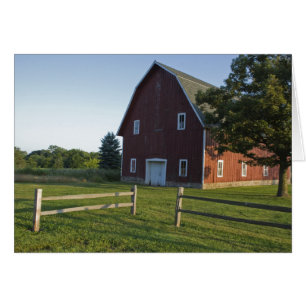 Red Barn med Fence Hälsningskort