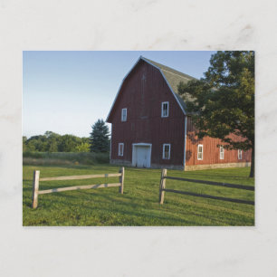 Red Barn med Fence Vykort