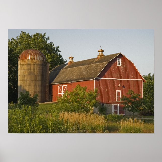 Red Barn och Silo Poster (Framsidan)