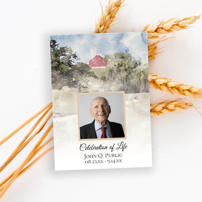 Red Barn on Backe Land Farm Firande of Life Inbjudningar (Skapare uppladdad)