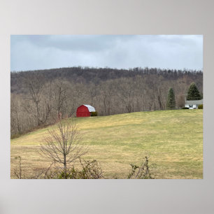 Red Barn on Backe Poster