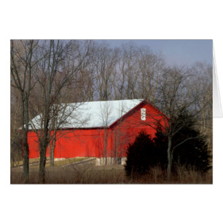 Red Barn på en sunt Söndag-morgon Hälsningskort